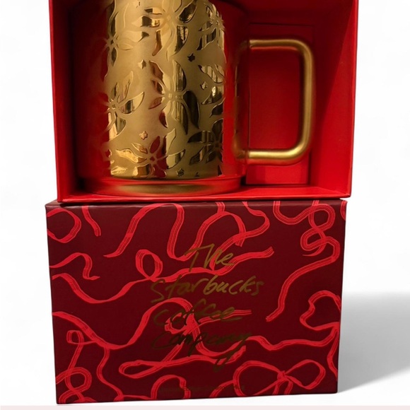 Starbucks Gold Patterned Mug in Red Box Limited Edition 2025 - Picture 1 of 4